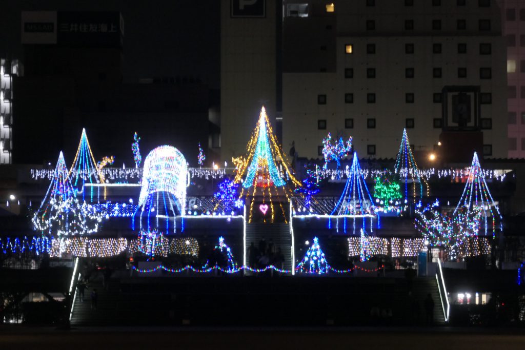 岡山で証明写真・記念写真・就活写真ならフタバ写真場 西川緑道公園　イルミネーション　岡山写真館